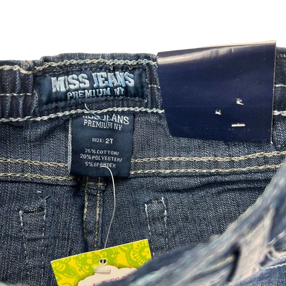 NWT Miss Jeans Girls Rhinestone Pockets Ankle Jeans 2T - Picture 2 of 5